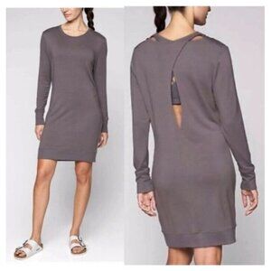 Athleta Dress Size Small Nirvana Silver Bells Shade Cutout Comfort Knee Length